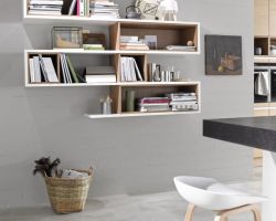 NK16947 Nova Lack 731   WeiSZ Hochglanz   Nature 565   Eiche Cognac