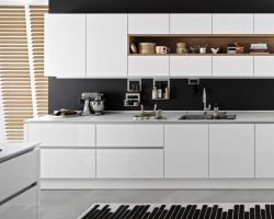 NK16950 Nova Lack 731   WeiSZ Hochglanz   Nature 565   Eiche Cognac