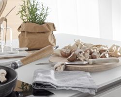 NK16952 Nova Lack 731   WeiSZ Hochglanz   Nature 565   Eiche Cognac