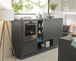 NK18335 Lux 36G   Quarzgrau Hochglanz   Manhattan 49D   Nordic Oak