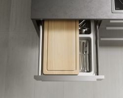 NK18340 Lux 36G   Quarzgrau Hochglanz   Manhattan 49D   Nordic Oak