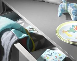 NK18343 Lux 36G   Quarzgrau Hochglanz   Manhattan 49D   Nordic Oak