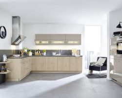 NK18619 Lyon 367   Lava Hochglanz   Milano 49H   Eiche hell