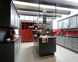 NK18706 Koje 14   Windsor Lack Quarzgrau softmatt   Hagebutte softmatt