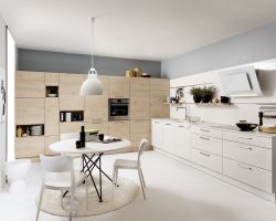 NK18714 Koje 23   Lux WeiSZ Hochglanz   Artwood Asteiche natur