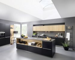 NK20180 Soft Lack 76Z   Schwarz softmatt   Legno 59C   Eiche Champagner