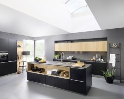 NK20180 Soft Lack 76Z   Schwarz softmatt   Legno 59C   Eiche Champagner