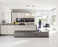 NK2307 Nova Lack 738   Sahara Hochglanz   Manhattan 49R   Eiche Rauchsilber