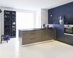 NK25435 Koje 15 Vegas   Edelstahl geschliffen   Soft Lack   Tiefblau softmatt