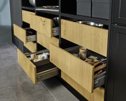 NK25935 Torino Lack   Schwarz   Legno   Eiche Champagner