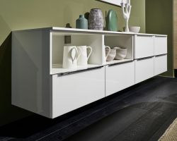 NK28083 Glas Tec Plus   WeiSZ Hochglanz   Artwood   Asteiche natur