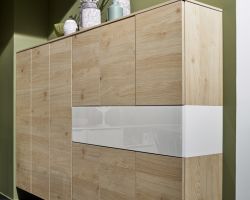 NK28085 Glas Tec Plus   WeiSZ Hochglanz   Artwood   Asteiche natur