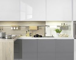 NK8673 Lux 361 WeiSZ Hochglanz   Lux 36G Quarzgrau Hochglanz